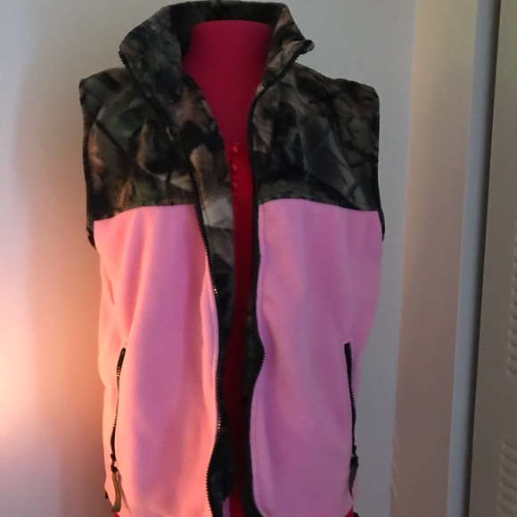 trail Crest Jackets & Blazers - 💋fleece Vest, Pink & Camo Med